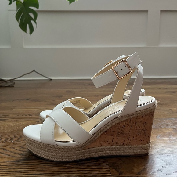 White Jessica Simpson wedges. Size 7.5 - Picture 3 of 5
